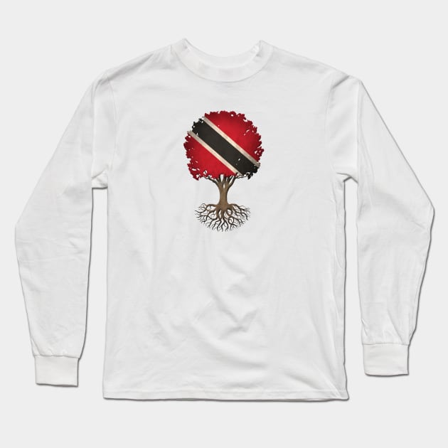 Tree of Life with Trinidadian Flag Long Sleeve T-Shirt by jeffbartels